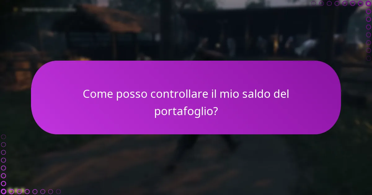 Come posso controllare il mio saldo del portafoglio?